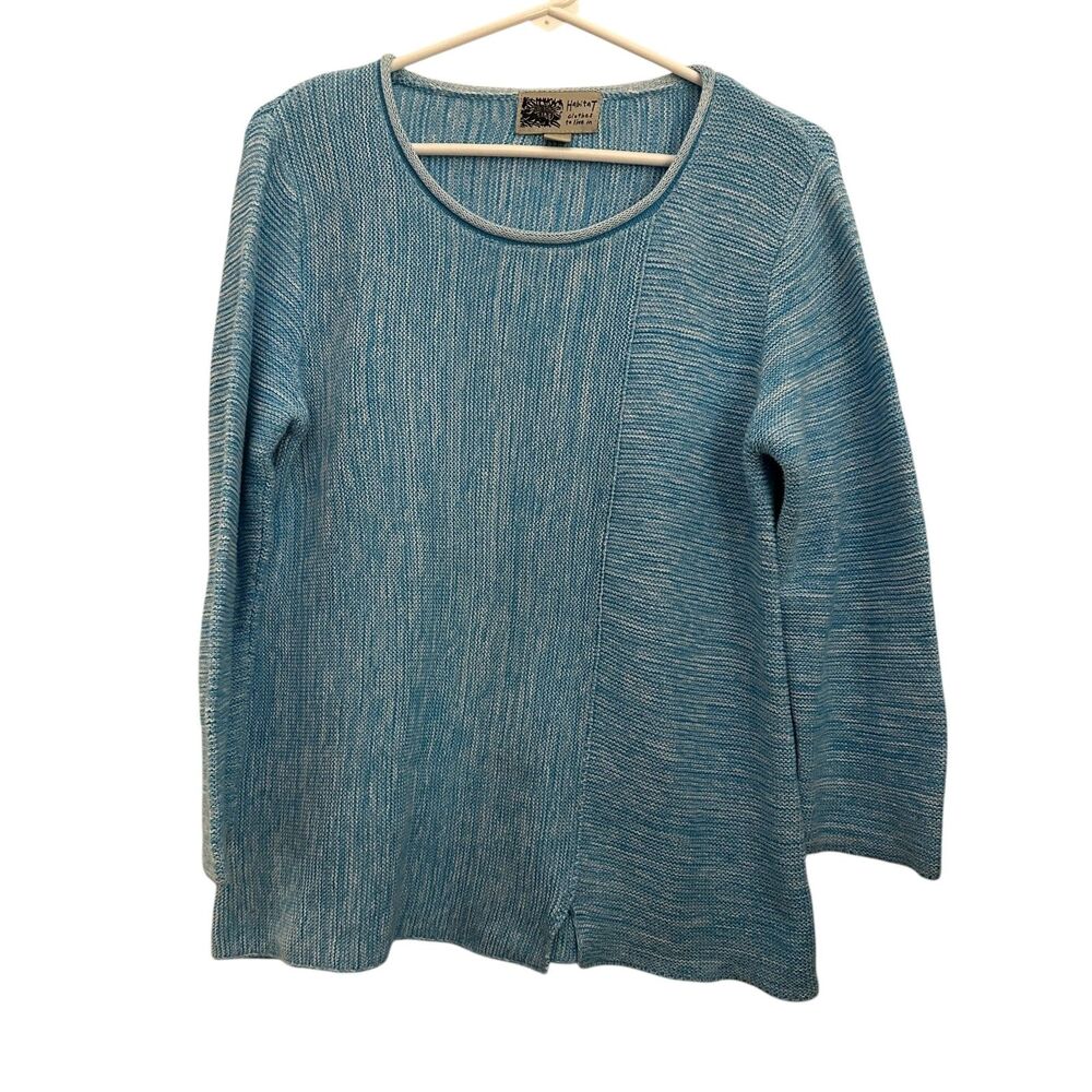 Habitat Clothes to Live In Blue Roll Neck Long Sleeve Cotton Tunic Sweater S